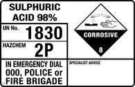 Sulphuric Acid 98% (Transport Panel/Sign)