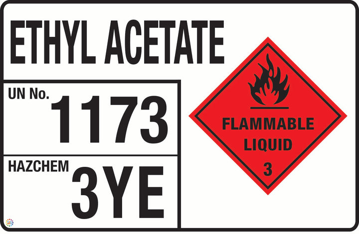 Ethyl Acetate UN 1173 3YE Hazchem Safety Sign