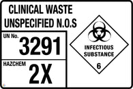 Clinical Waste Unspecified N.O.S (Storage Panel/Sign)