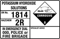 Potassium Hydroxide Solutions (Transport Panel/Sign)