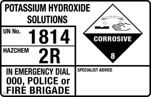 Potassium Hydroxide Solutions (Transport Panel/Sign)