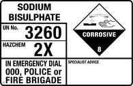 Sodium Bisulphate (Transport Panel/Sign)