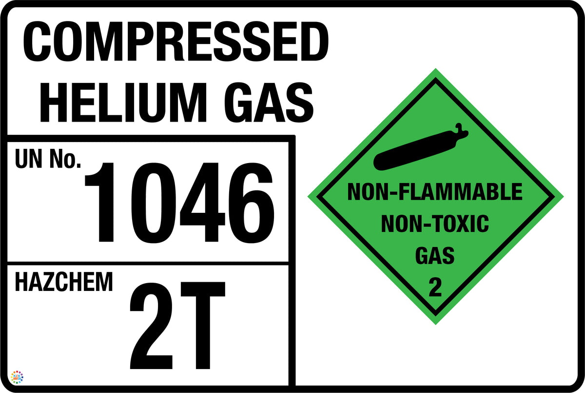 Compressed Helium Gas Sign | K2K Signs Australia
