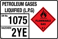 Petroleum Gases Liquified (L.P.G) (Storage Panel/Sign)