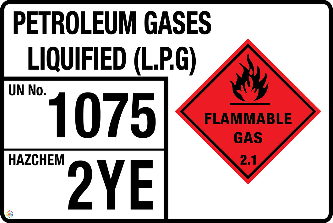 Petroleum Gases Liquified (L.P.G) (Storage Panel/Sign)