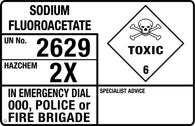 Sodium Fluoroacetate (Transport Panel/Sign)