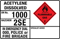 Acetylene Dissolved (Transport Panel/Sign)