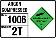 Argon Compressed Hazchem Panel Sign