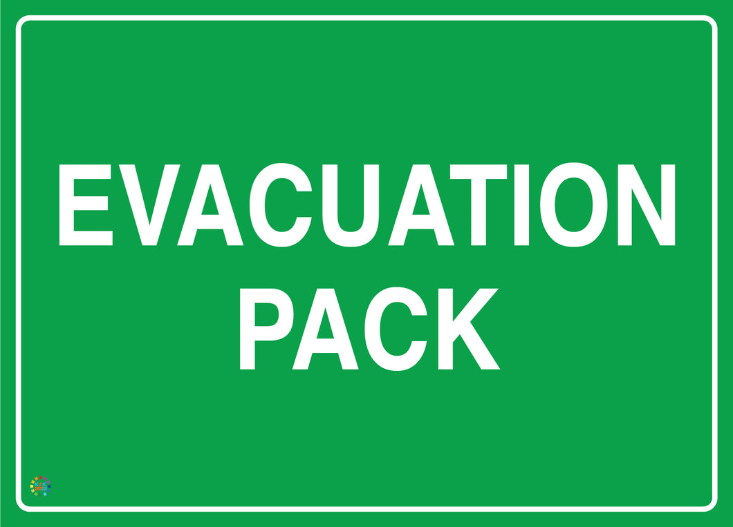 Evacuation Pack Sign