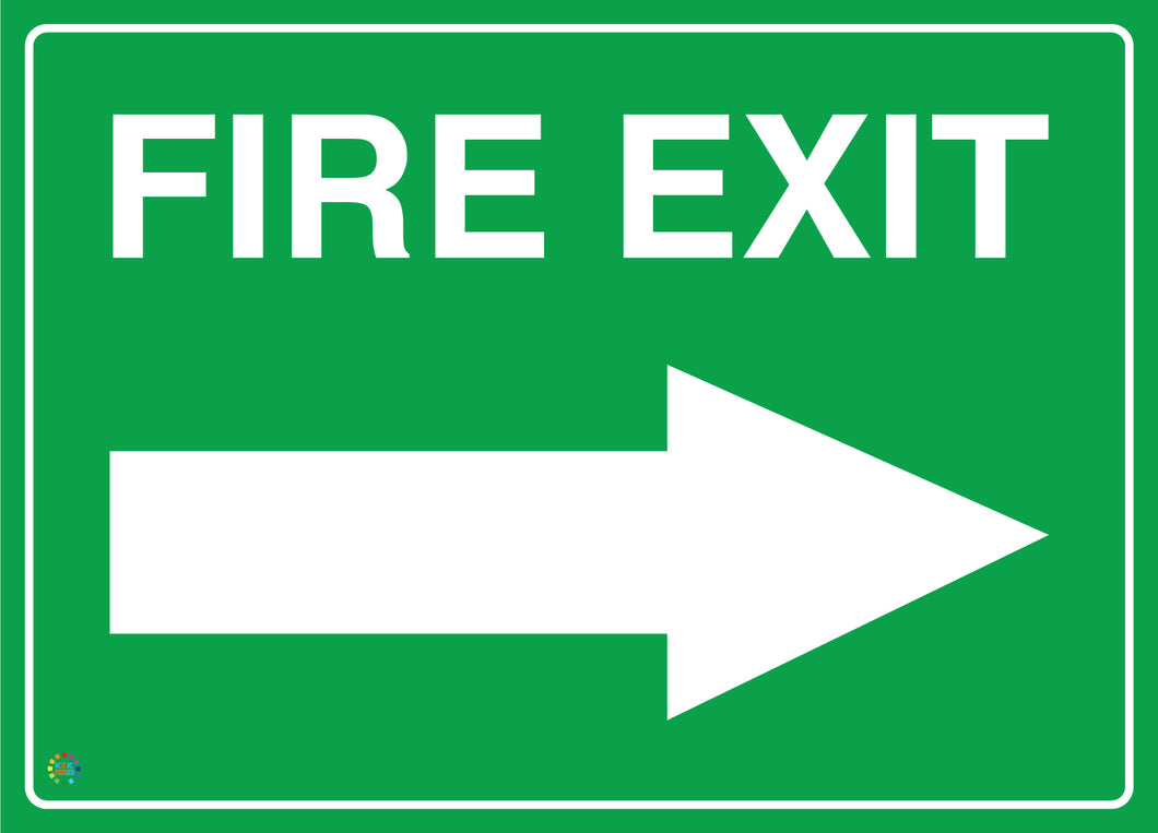Fire Exit (Right Arrow) Sign