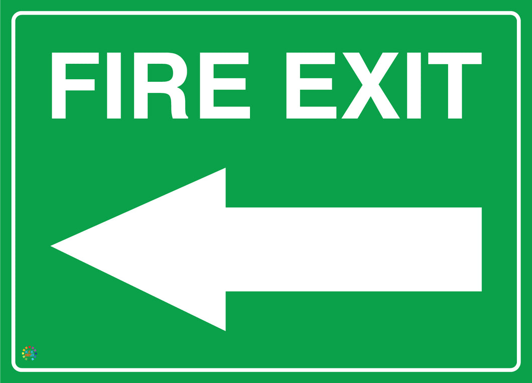 Fire Exit (Left Arrow) Sign