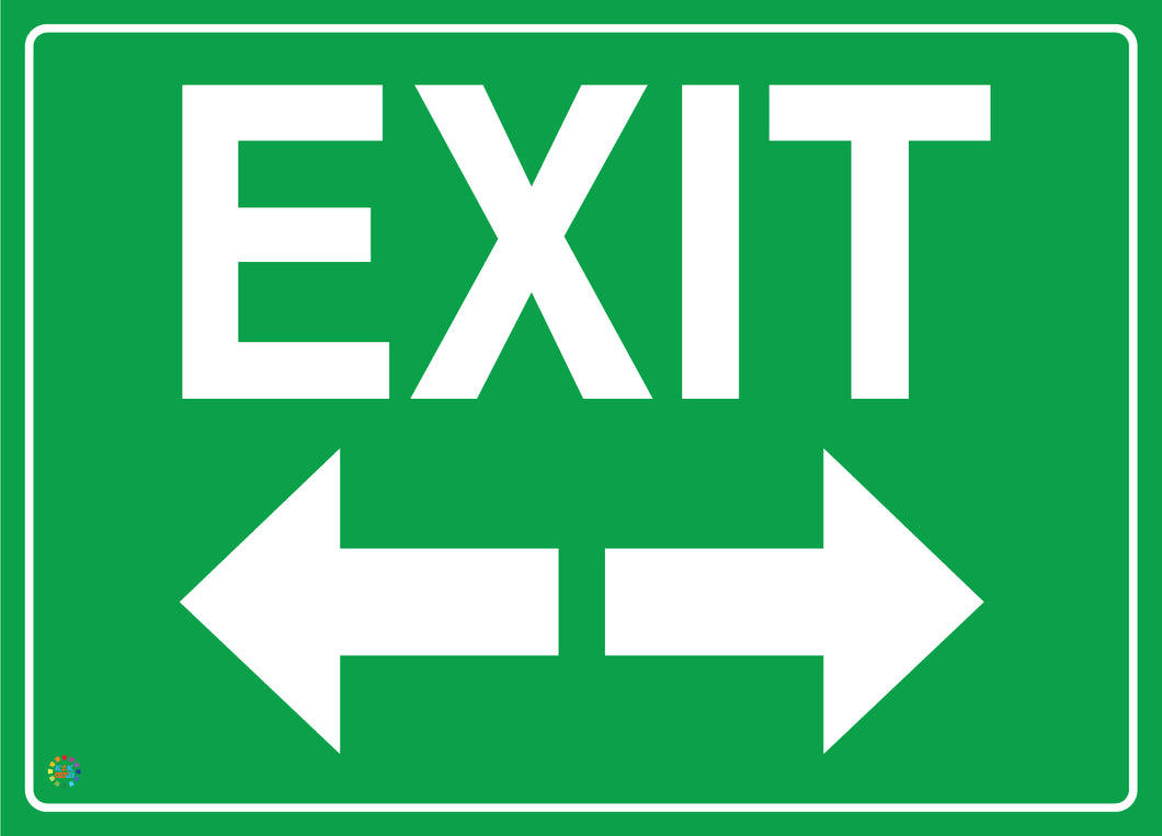 EXIT (Left Right Arrows) Sign