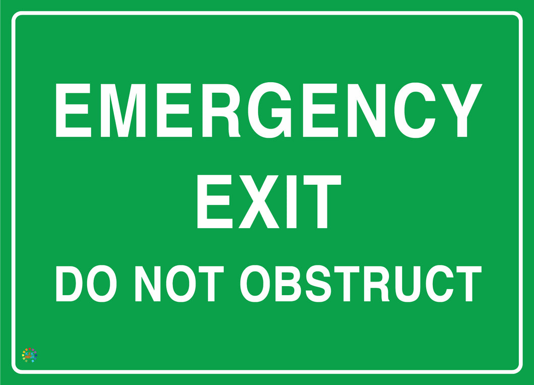 Emergency Exit Do Not Obstruct Sign