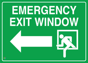 Emergency Exit Window (Left) Sign