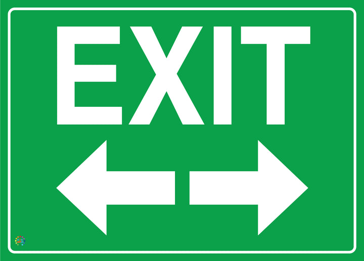 EXIT (Left Right Arrows) Sign