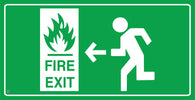 Fire Exit (Left Arrow) Sign