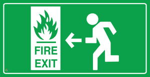 Fire Exit (Left Arrow) Sign