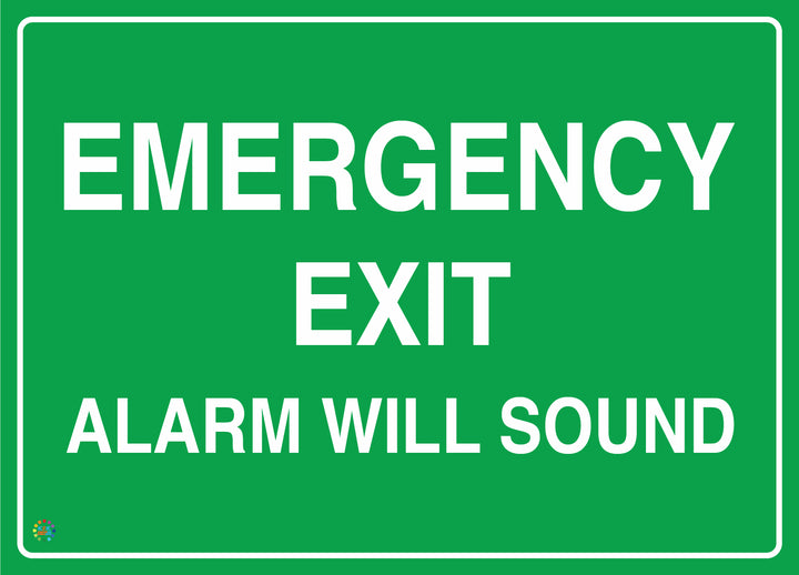Emergency Exit - Alarm Will Sound Sign