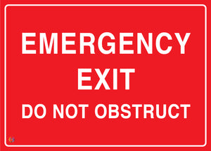 Emergency Exit - Do Not Obstruct Sign