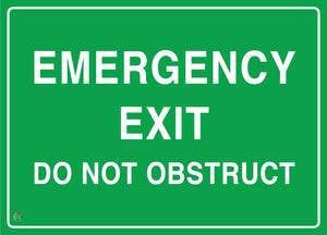 Emergency Exit - Do Not Obstruct Sign