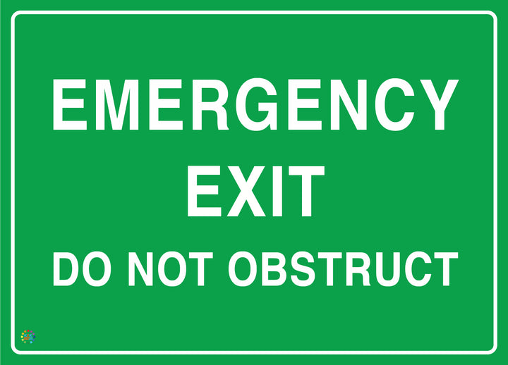 Emergency Exit - Do Not Obstruct Sign