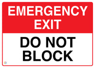 Emergency Exit Do Not Block Sign