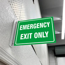 Load image into Gallery viewer, Emergency Exit Only / Double-Sided Off-Wall Sign