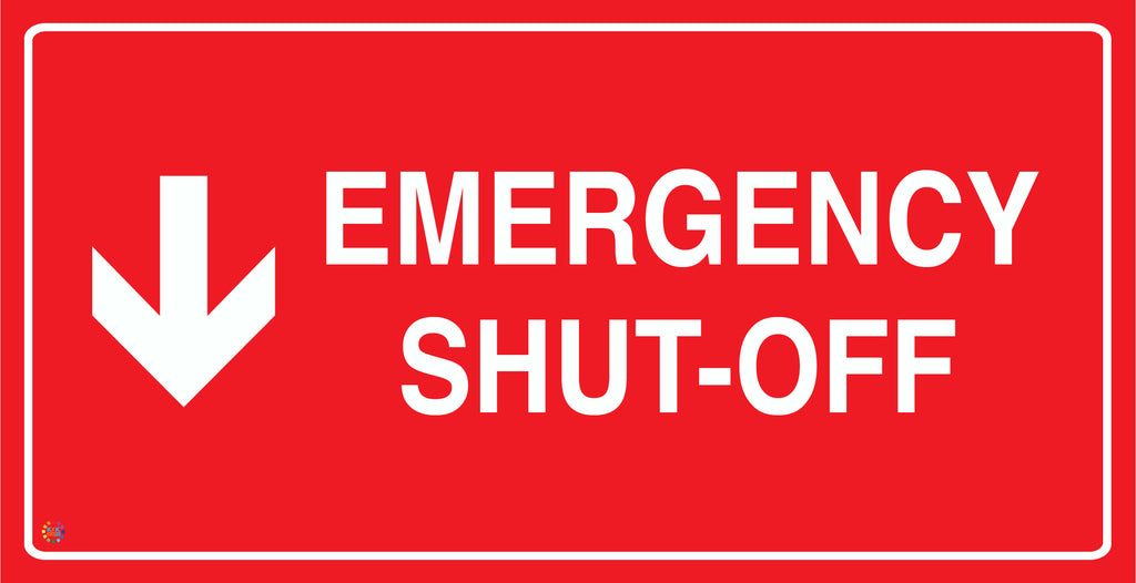 Emergency Shut-Off (Downward Arrow) Sign | AS 1319 Compliant Safety ...