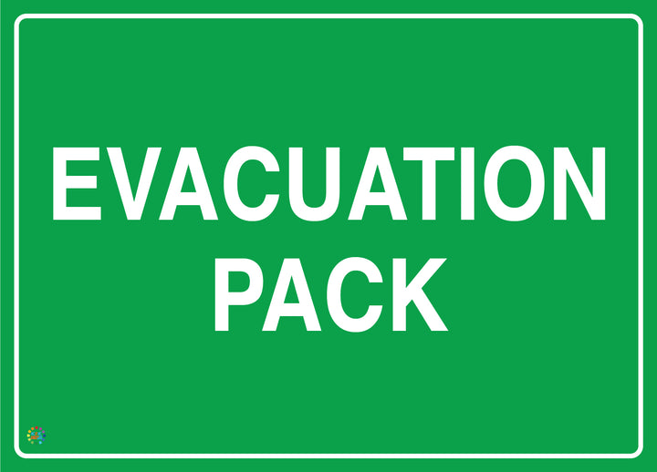 Emergency Packets Sign Evacuation Pack Sign | Emergency Evacuation Sign | K2K Signs Australia