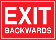Exit Backwards Sign