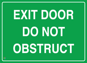 Exit Door Do Not Obstruct Sign