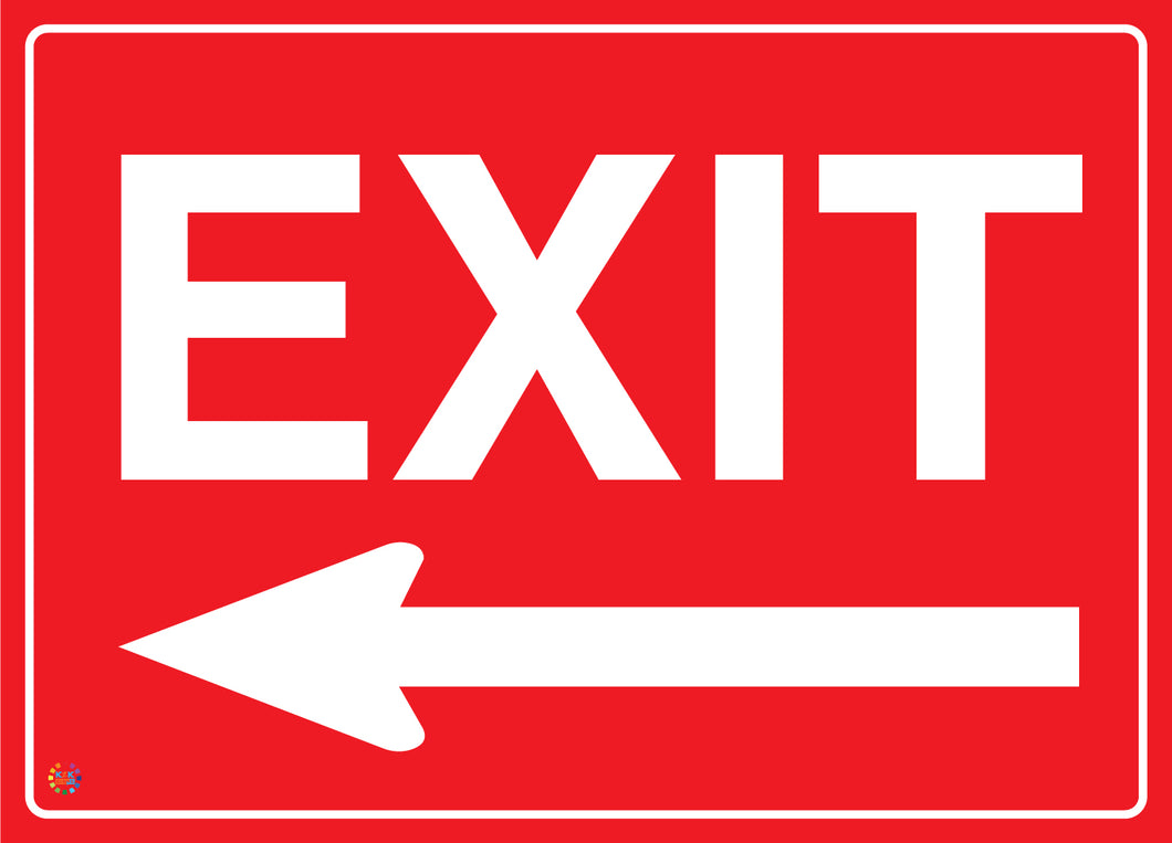 Exit (Left Arrow) Sign | Emergency Exit Sign | K2K Signs Australia