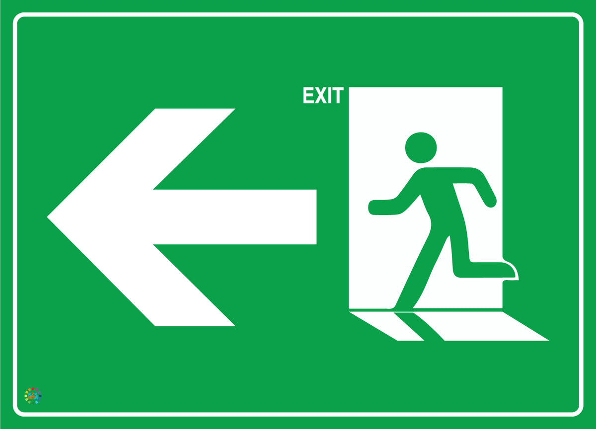 Exit (Left) Sign | Emergency Exit Sign | K2K Signs Australia