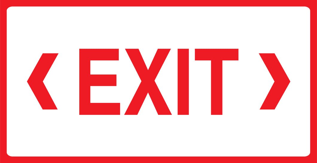Exit Sign with Dual Arrows (Left & Right) Sign