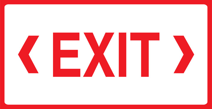 Exit Sign with Dual Arrows (Left & Right) Sign