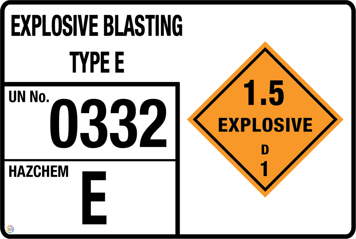 Explosive Blasting Type E Storage Panel | K2K Signs Australia
