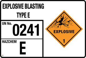 Explosive Blasting Type E Storage Sign