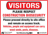 Visitors - Construction Biosecurity Sign