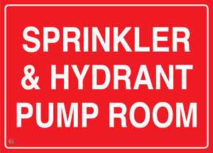Sprinkler & Hydrant Pump Room Sign