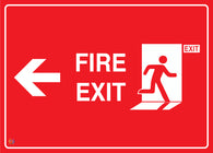 Fire Exit (Left Arrow) Sign