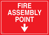 Fire Assembly Point (Down Arrow) Sign
