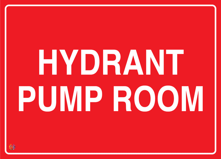 Hydrant Pump Room Sign