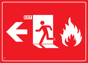 Fire Exit (Left Arrow) Sign