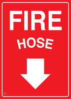 Fire Hose (Downward Arrow) Sign