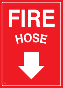 Fire Hose (Downward Arrow) Sign