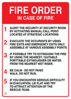 Fire Order - In Case Of Fire Sign