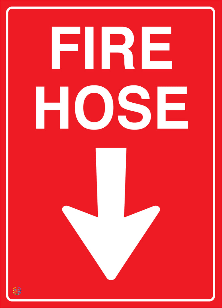 Fire Hose (Downward Arrow) Sign