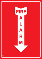 Fire Alarm (Downward Arrow) Sign