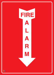Fire Alarm (Downward Arrow) Sign
