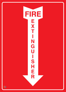 Fire Extinguisher (Downward Arrow) Sign